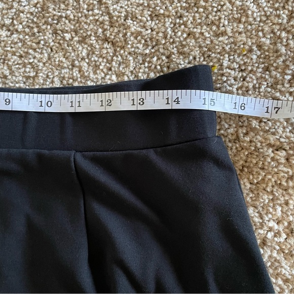 Downeast Pull On Midi Skirt Womens L Black A-Line Side Slit Rayon Career Office - Picture 6 of 9